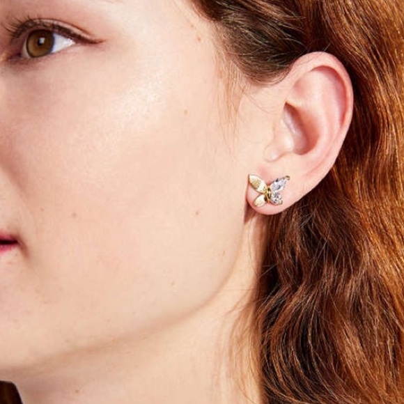 NEW Kate Spade ♠️ New York Social Butterfly Studs in Gold - Picture 2 of 5